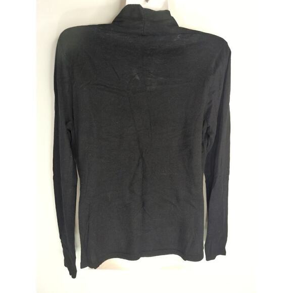 Lauren Ralph Lauren Womens Twist Tie V-Neck Pullover Sweaters' Black Medium - Picture 4 of 6